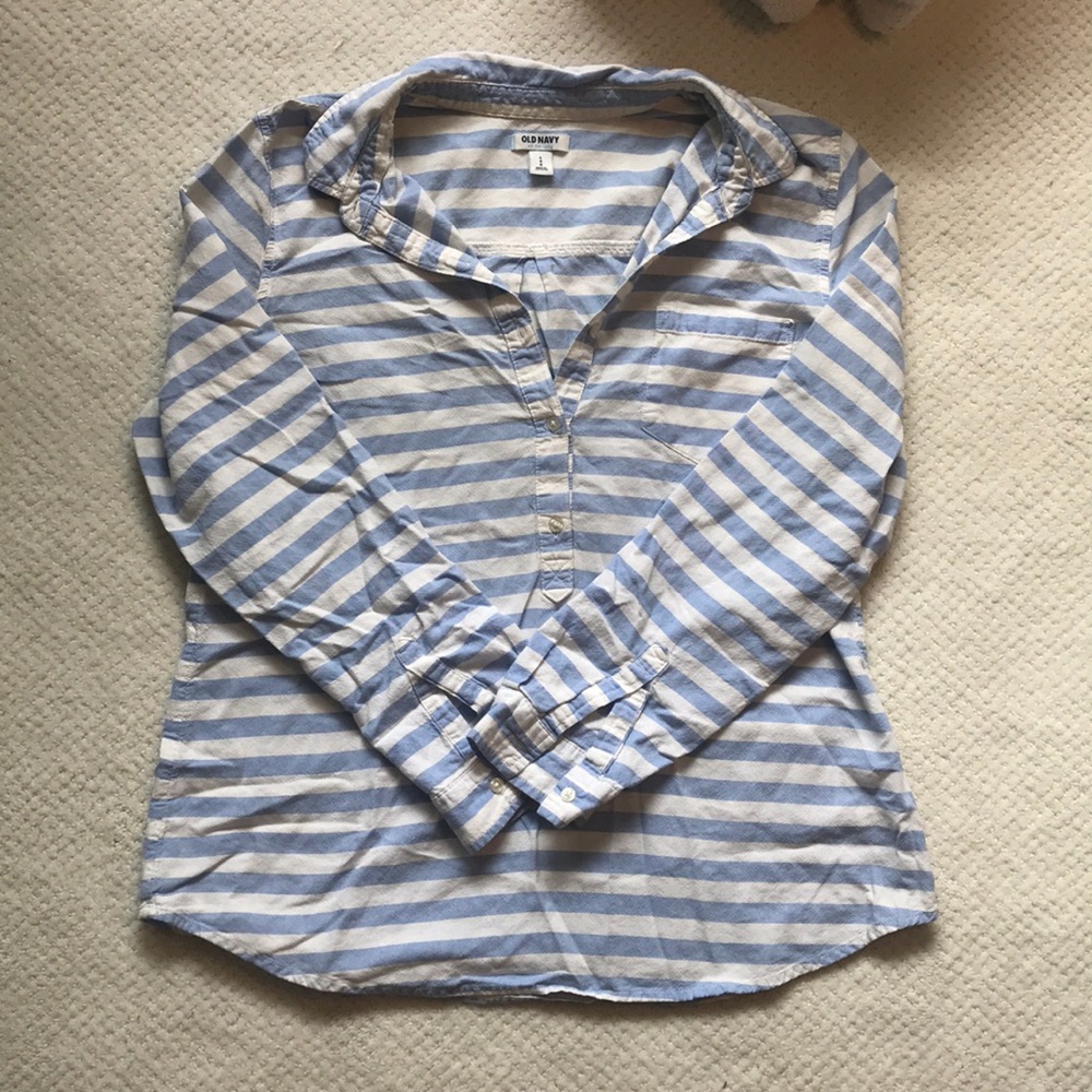 Button Down Blue and White Shirt